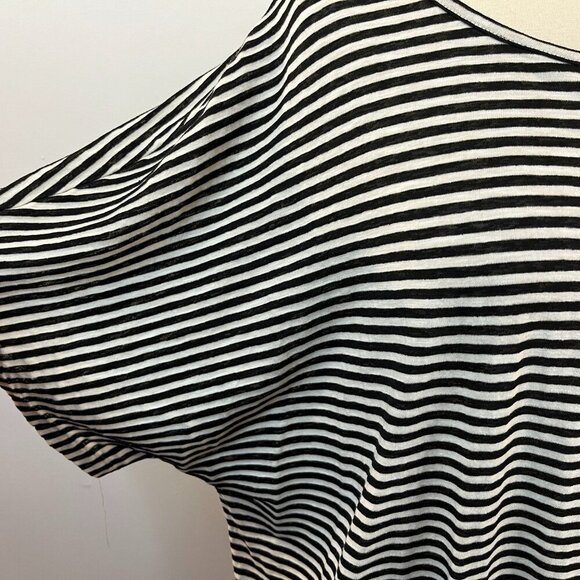 Max Studio Women's Black Ivory Striped Drawstring Waist Top - Size 2X - NWT $98 - Picture 3 of 4